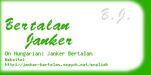 bertalan janker business card